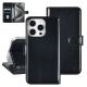 TUNIQ iPhone 16 Pro Max Book type case - Card holder for 3 cards - Magnetic closure - Black